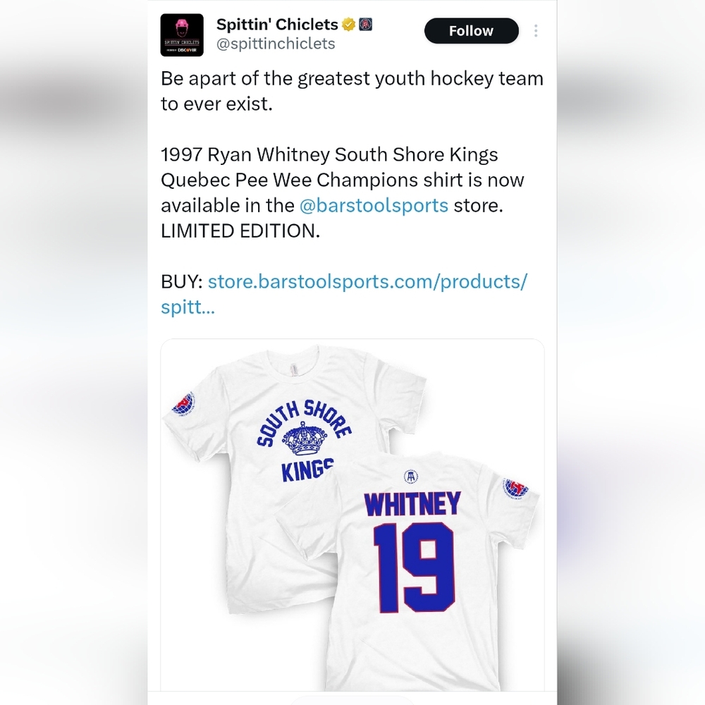South Shore Kings White T-Shirt